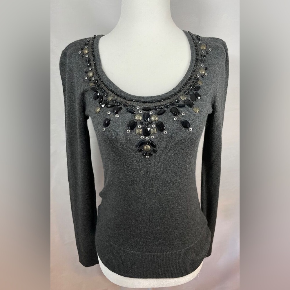 Michael Kors jeweled  scoop neck sweater